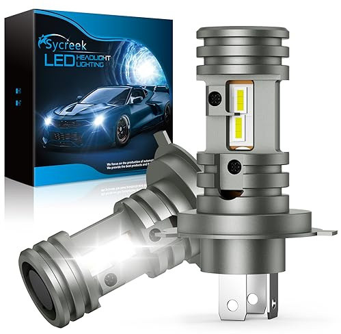 Sycreek Lampadine H4 LED 16000LM Lampada Alogena o Kit di Sostituzione Lampada Allo Xeno,Adatta Fari Abbaglianti/Anabbaglianti per Moto e Auto, Tutto-in-uno IP68 Impermeabile 6500K Bianco,2 Lampadine
