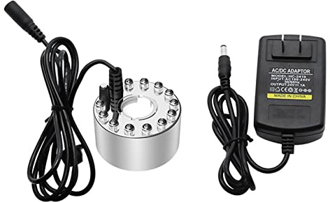 IINCOOY Mini Mist Maker, 12 LED Mister Fogger Water Fountain Pond Fog Machine Atomizer Air Humidifier for Creating Atmosphere (Color : Normal, Size : Heavy Mist)