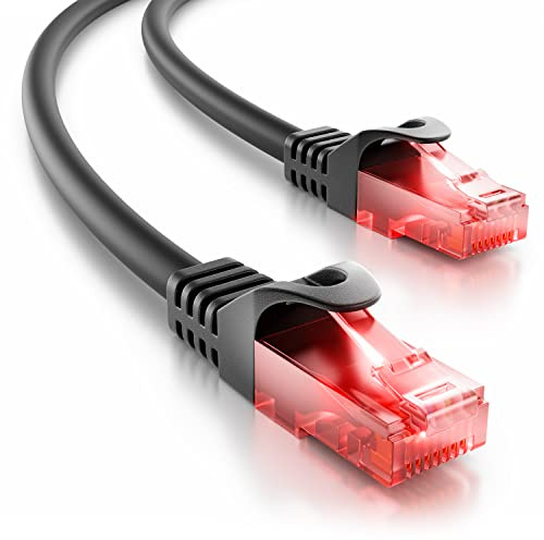 deleyCON 20m CAT6 Outdoor Patchkabel Nätverkskabel - 250 MHz AWG 24 - för Utomhusbruk UV-Resistent Väderbeständig LDPE Mantel - Svart