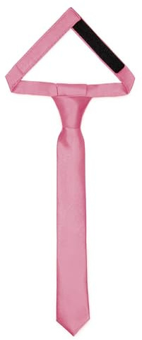 Ladeheid Cravate pour enfants pour garçons - Look élégant brillant, Pré-nouée avec une fermeture scratch, Parfaite pour les occasions spéciales - Cravate clip stylée TKS (31cm x 4cm, Rose)