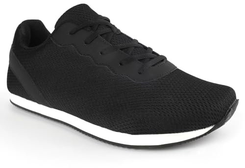 Knixmax Outdoor Baskets larges pour homme - Robustes et légères - Pour diabétiques - Confortables - Pour la course à pied, la marche, Noir , 45 EU