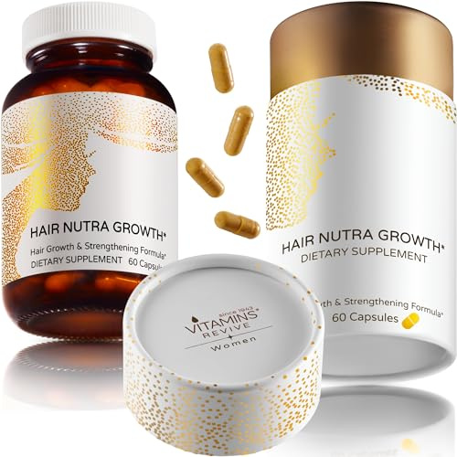 VITAMINS REVIVE Hair Growth Vitamins Supplement for Women - Vegan Formula Clinically Tested in USA - Hair Loss Capsules Thinning Complex & Regrowth Treatment - 1 Month Supply