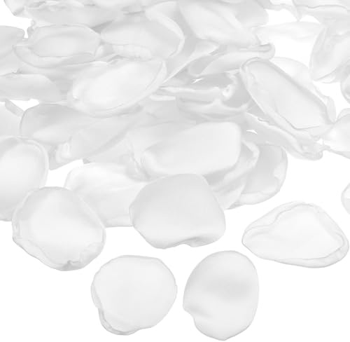 PATIKIL Pétalos de Rosa, 200Pcs Pétalos de Flores Seda Artificiales Pétalos de Rosa Falsos para Esparcir por Boda, Pedidas, Fiestas, Decoración de Mesa Nocturna Romántica, Blanco