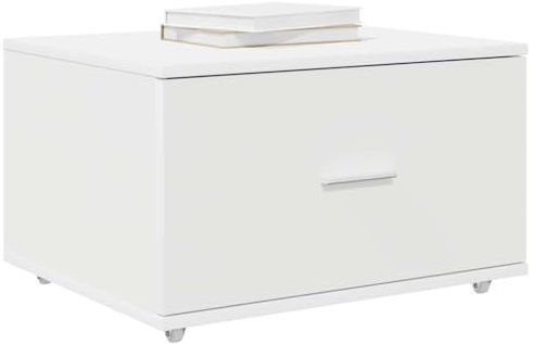 vidaXL Cajonera con Rueda 55 x 45 x 31 cm, Armario Rectangular Moderno, Gran Capacidad de Almacenamiento, Espacio Interior organizado, Mueble Funcional, Minimalista