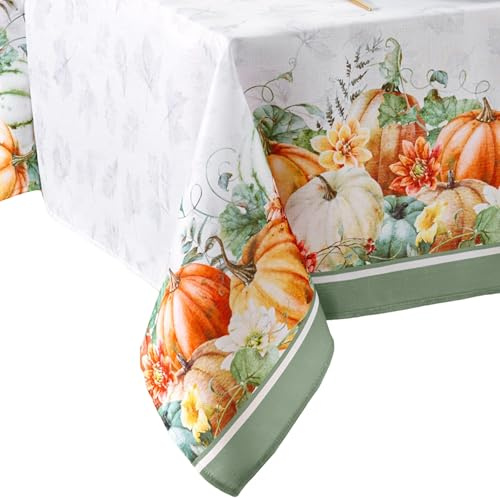 Elrene Home Fashions bordsduk med dubbel kant, motiv pumpafrön, oval, 152,4 x 213,4 cm
