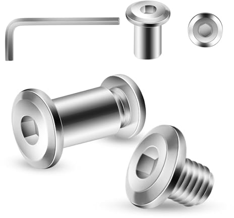 20 pezzi viti di collegamento M5 x 8mm, viti a manicotto, viti per mobili, connettori per mobili connettori per armadi per mobili, armadi (20 x viti per mobili, 20 x dadi a manicotto, 1 x chiave