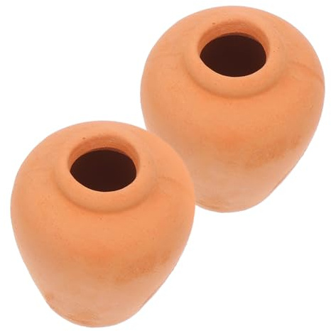 Gatuida Lot de 2 Mini Pots en Terre Cuite pour Succulentes et Cactus, Jardinière Vintage Compacte pour Bureau et Décoration Intérieure, Pots en Argile Rouge 66 pour Petits Espaces