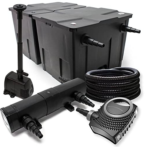 Juego de filtro para estanque bio 60.000 l supereco Bomba tubo 36 W UVC Clarificador y Fontäne Bomba