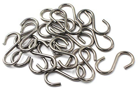 Lot de 20 crochets M4 en forme de S en acier inoxydable 304 pour suspendre manteaux, serviettes, plantes