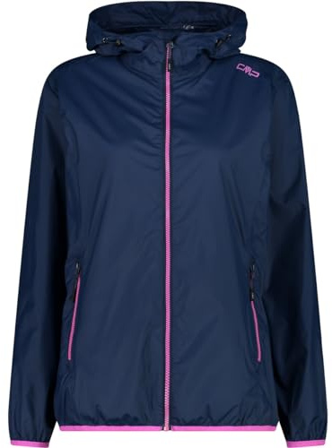 CMP - Giacca Donna con Cappuccio Antipioggia, Blue, XL