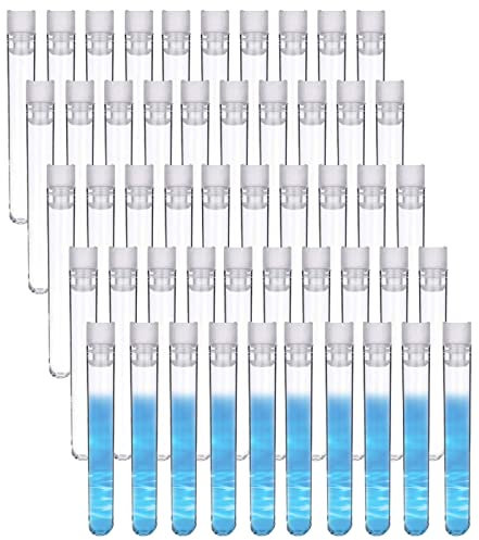 50 Stück Transparente Reagenzglas mit Druckverschluss, Reagenzglas, für DIY Handwerk, Aufbewahrung von Süßigkeiten, Blumen