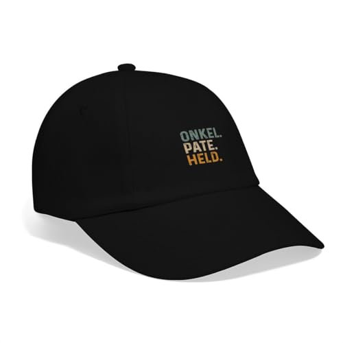 Spreadshirt Patenonkel Geschenk Onkel Pate Held Baseballkappe, One Size, Schwarz/Schwarz