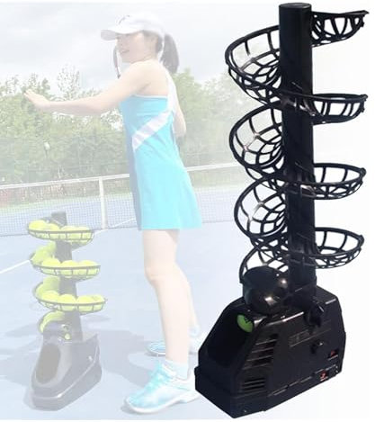 LHQYA Machine Automatique Service Balles, Machine Lancement Balles Tennis, Taux Sortie Balle Est Réglable/Peut Accueillir Environ 30 Balles/température Travail : -10 °C ~ 40 °C