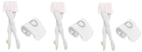 CALLARON 3stücke Ballett Strumpfhosen Für Damen Und Mädchen Rutschfest Elastisch Weiß Höhe Für Ballett Und Tanzklassen Atmungsaktiv Und Strapazierfähig