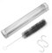 Pellet Smoker Tube per grigliare – 12 pollici Premium acciaio inox BBQ legno Pellet tubo di fumo per barbecue a gas, barbecue a carbonella e griglia elettrica, esagonale con 2 ganci a S e 1 spazzola