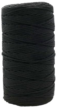 Durable Nylon Anorak Cord – 3mm Braided Drawstring Laces Hoodie String Jogger String Clothing Cord Lace Tying Lanyard Rope for Craft Projects – Black 10 metres