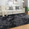 SOANNY Hochflor Wohnzimmer Teppich, Waschbar Anti-Rutsch & Flauschig, Groß Tie-Dye Langflor Shaggy Teppich für Schlafzimmer & Kinderzimmer, Bettvorleger Matte, 240x300 cm, Dunkelgrau