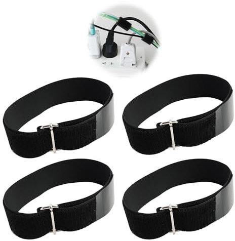 Fllyvly Cinghie Elastiche di Fissaggio, 4 Pezzi, Antiscivolo, Extra Largo, Extra Sicuro per Biciclette, Borse, Rimorchi, Cavi, Ecc., 50 cm, Nero