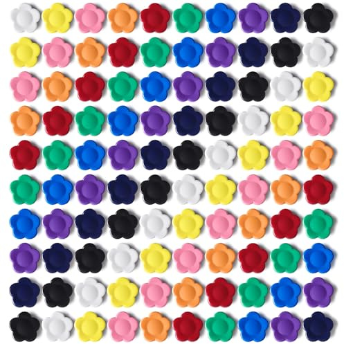 PYJLBX Aimant Frigo - 100PCS Petit Aimant Puissant Tournesol 10 Couleurs, Aimants Tableau Magnétique Décoratifs, Mini Aimant Plat Magnet Frigo Aiment pour Tableau Blanc, Réfrigérateur, Bureau, École