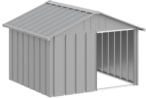 Genérico Casa para Perros Acero galvanizado Gris 116,5x153x81,5 cm,Producto para Mascotas y Animales,Productos para Mascotas,Productos para Perros,Casetas para Perros,Gris,12.55 KG,171542