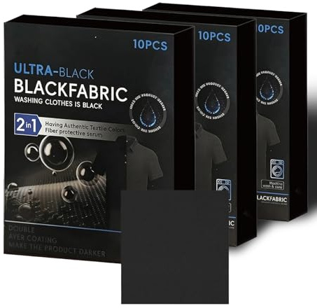2 in 1 Tinte para Ropa Negro Ultra, Tinte Textil Ropa Negro para el cuidado y para Evitar que la Ropa negra se Deshilache, Ultra Black Fabric Dye, Tintes para tejidos para usar en la lavadora (3PC)