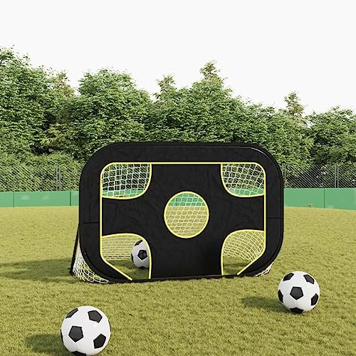 LoogCape Football goal with goal wall, 120 x 80 x 80 cm, polyester, foldable, portable, for outdoor and indoor, including net, pegs, ideal for training, leisure, children, teenagers and professional