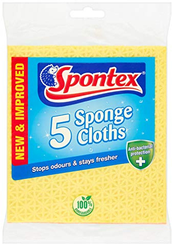 Spontex Sponge Cloths - 4 packs of 5 (Total 20 Cloths)