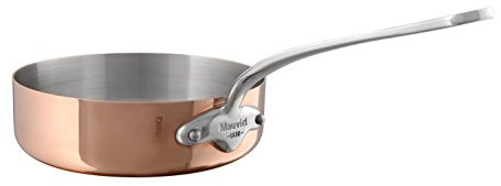 Mauviel M'Heritage 150 S 1.5mm Polished Copper & Stainless Steel Saute Pan, And Cast Stainless Steel Handle, 1.2-qt, Made In France