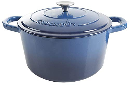 Crock-Pot Artisan Round Enameled Cast Iron Dutch Oven, 7-Quart, Sapphire Blue
