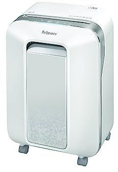 Fellowes LX200 P-4 Micro-Cut Paper Shredder, Jam-Proof Heavy-Duty Paper Shredder for Office, Shreds 12 Sheets Per Pass, White