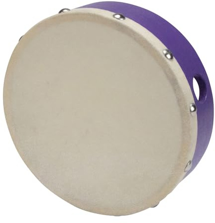Tambourin à main en bois - Instrument de musique pour enfants - Diamètre : 15 cm - En bois - 3835