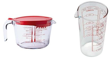 Pyrex 8022313 Classic Broc mesureur en verre avec couvercle 1L & Classic - Verre mesureur 0.50 L