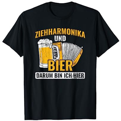 Ziehharmonika Und Bier Darum Mir Harmonika Akkordeon T-Shirt