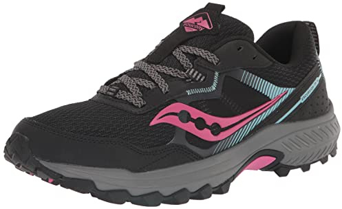 Saucony Women's Excursion Tr16 Trail Running Shoe, Black/Fuchsia, 7.5