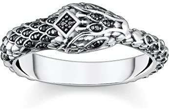 THOMAS SABO Unisex-Damenring 925er Silber Zirkonia 54, Schwarz 32022534