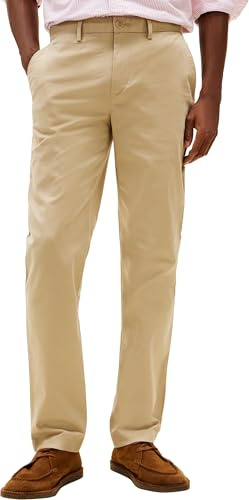 Tommy Hilfiger Pantalones Hombre Core Denton 1985 Pima Cotton Chino, Beige (Batique Khaki), 34W/36L