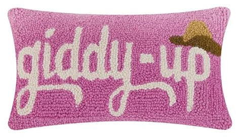 Peking Handicraft Giddy Up Hat Hook Pillow, 16-inch Length, Wool and Poly Velvet, for Home, Office, Living Room Décor
