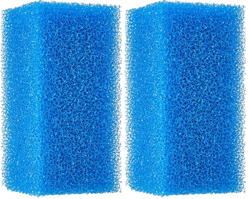 Haquoss Spugna Filtrante, 10 Ppi, Grana Grossa, 20X10X10 cm, Blu (Confezione da 2)