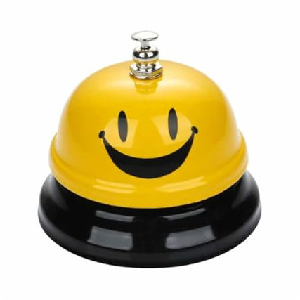 Tischglocke Metall Tischklingel - Tischglocke Anruf Bell, Rezeptionsklingel, Glocken-Anrufsglocke Rezeptionsklingel mit Knackigem Klingeln für Restaurant Küche Hotel Bars Service Haustier, Gelb