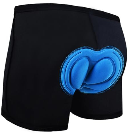 flintronic Radunterhose Herren mit Sitzpolster, Radunterhose Gepolstert, 4D Gepolsterte Fahrradhose, Fahrrad Unterhosen Radhose, Kurz Atmungsaktive, mit Elastische (Schwarz, L)
