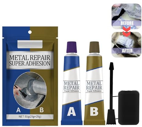 Pegamento Metal, Pasta de Reparación, A&b Metal Repair Glue, 50g Soldadura en Frío, Magic Repair Glue, Agente de Reparación Alta Temperatura