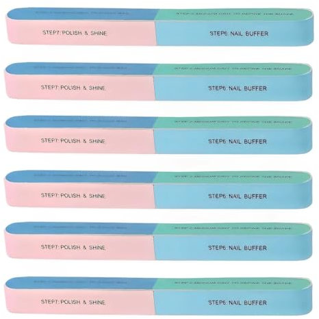 AOEVUIR 6 Pcs Lime à Ongles Ensemble de Lime à Ongles et Polissoir Manucure Professionnel Soins Complets des Ongles Limez Polissez et Obtenez des Ongles Éclatants et Bien Soignés à Domicile