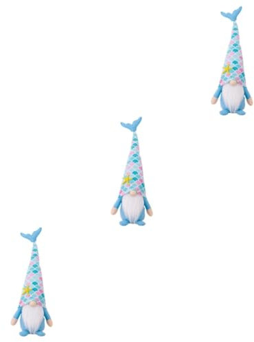 ABOOFAN 3pcs Adorable Mermaid Gnome Doll Ornament for Boys and Girls Garden Decor Mermaid Tail Toy