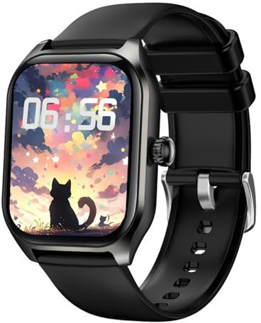 Smartwatch pour enfants, enfants, montre intelligente Bluetooth téléphone appel SOS Fitness Tracker Moniteur de sommeil Jeux Musique Caméra Réveil (Noir)