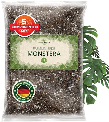 ORAGARDEN Monstera Terreau pour plantes d'intérieur et jardin – Substrat Monstera 1 l pour plantes, palmiers, fleurs – Terreau 5 composants