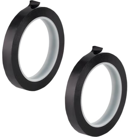OLYCRAFT 2 rotoli di Nastro adesivo per stampanti 3D 15mmx66m nastro adesivo nero per pittori adesivo nero per mascheratura decorativa per etichettatura decorazione e riparazione artigianato fai da te