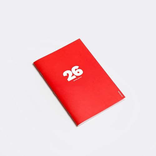 Octàgon Design Petit planificateur mensuel 2026 de janvier à décembre 2026 Format A5 Rouge Couverture souple