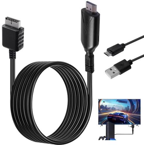 PS1/PS2 to HDMI Adapter Cable, PS1/PS2 to HDMI Converter,Multifunctional PS2 HDMI Adapter Cables Support PS1/PS2 Games Consoles and Projector Monitor TV Multimedia HD Connection 720P/1080P Output