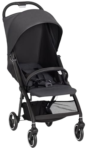 AIYAPLAY Baby Pushchair, Foldable Toddler Stroller with Adjustable Backrest & Footrest, Canopy, Storage Basket, Compact with One Hand Baby Buggy, from Birth to 3 Years (15kg), Dark Grey