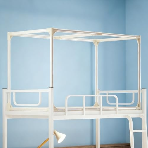 MEUBLLY Cadre de lit à baldaquin, Structure pour lit superposé, Conception télescopique rétractable, Support métallique à 4 Points, Structure Stable, Idéal pour créer Un Espace d'intimité